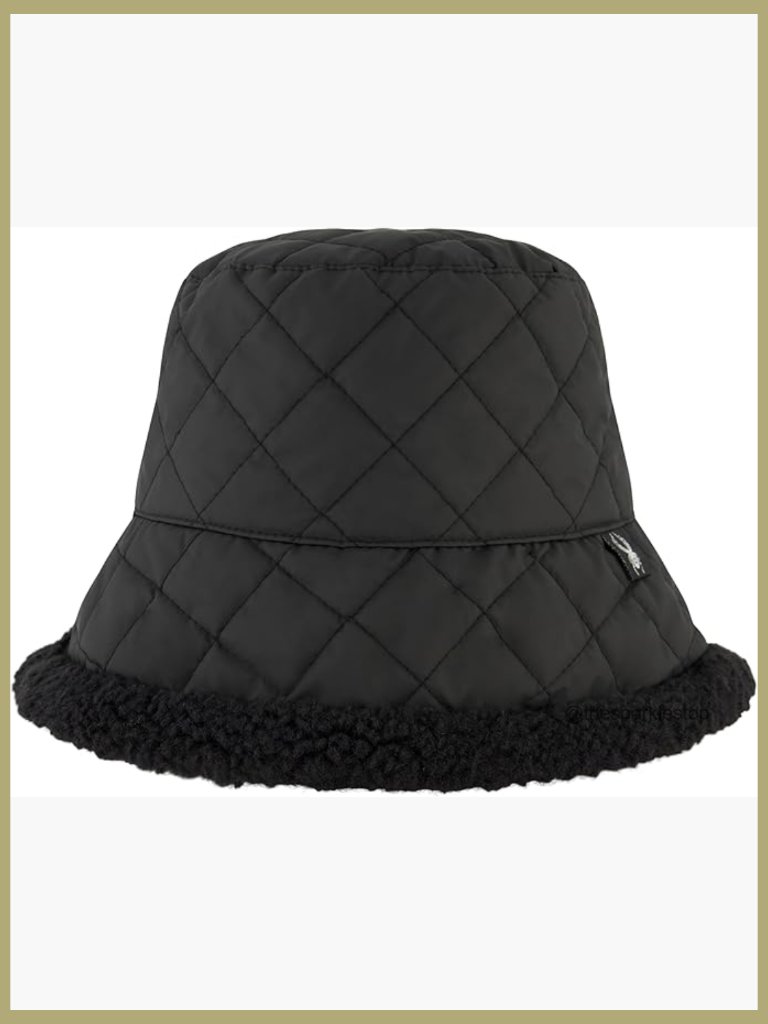 Reversible Sherpa Bucket Hat, Adjustable, Acrylic, Winter Accessory